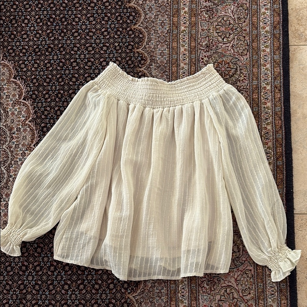 Lovestitch Cream Long Sleeve Top